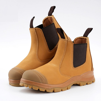 Elastic Chelsea Boot Cowhide Safety Shoes